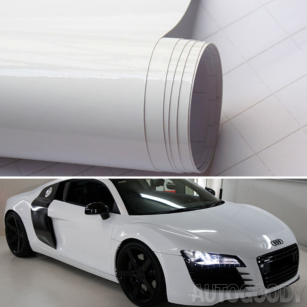 12″ x 60″ Gloss White Vinyl Film Wrap Sticker Decal Air Bubble Free 1ft x 5ft