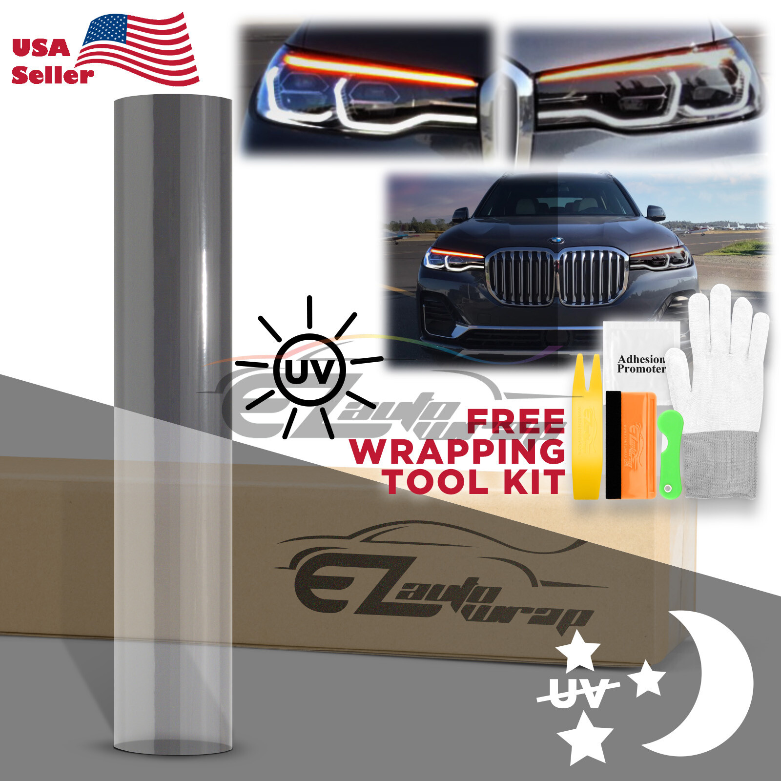 Paint Protection PPF UV Clear To Smoke Black Headlight Taillight Fog Tint Film
