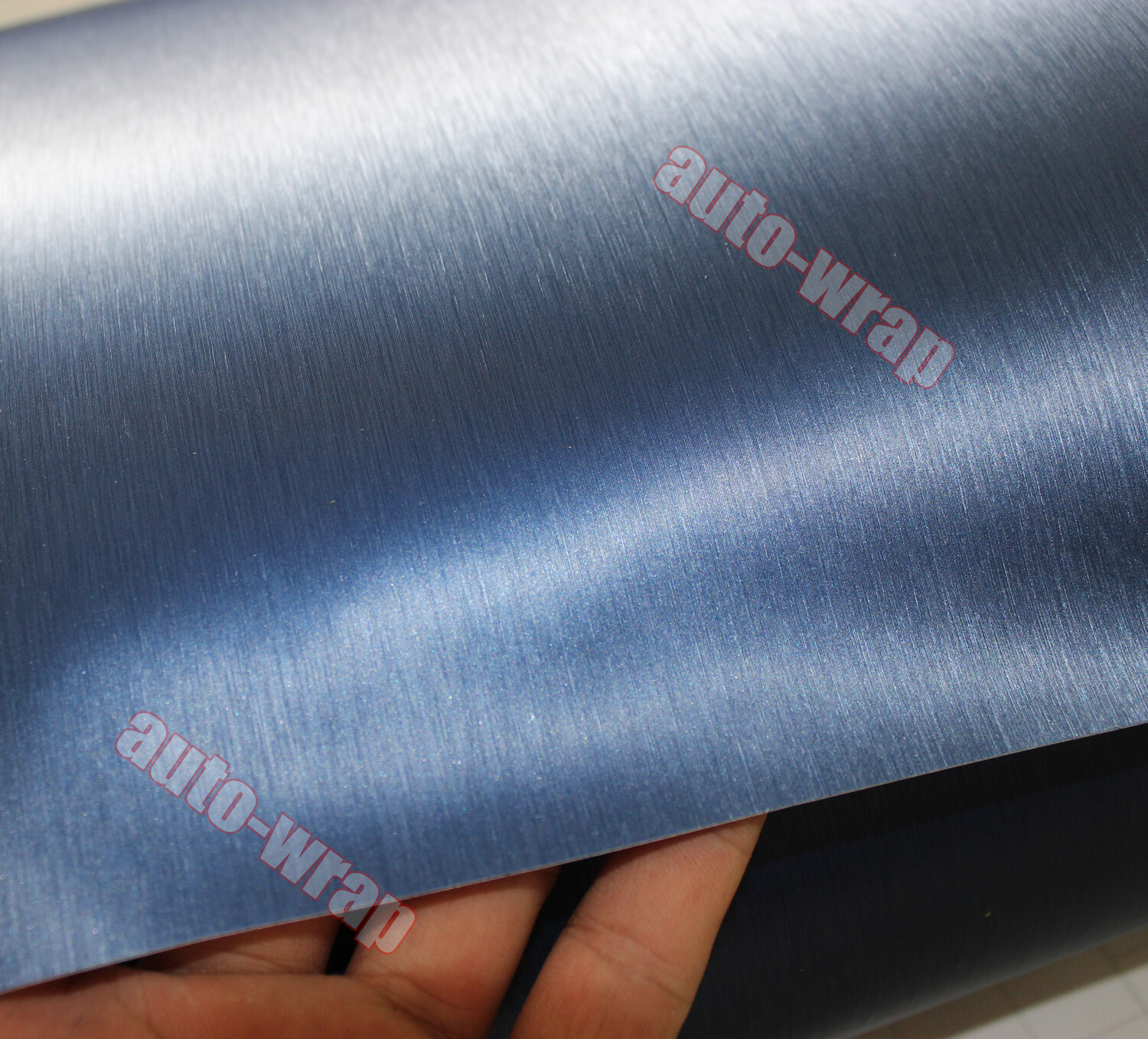 50FT X 5FT Full Car Wrap Blue Metal Brushed Strips Vinyl Satin Matte Sticker US