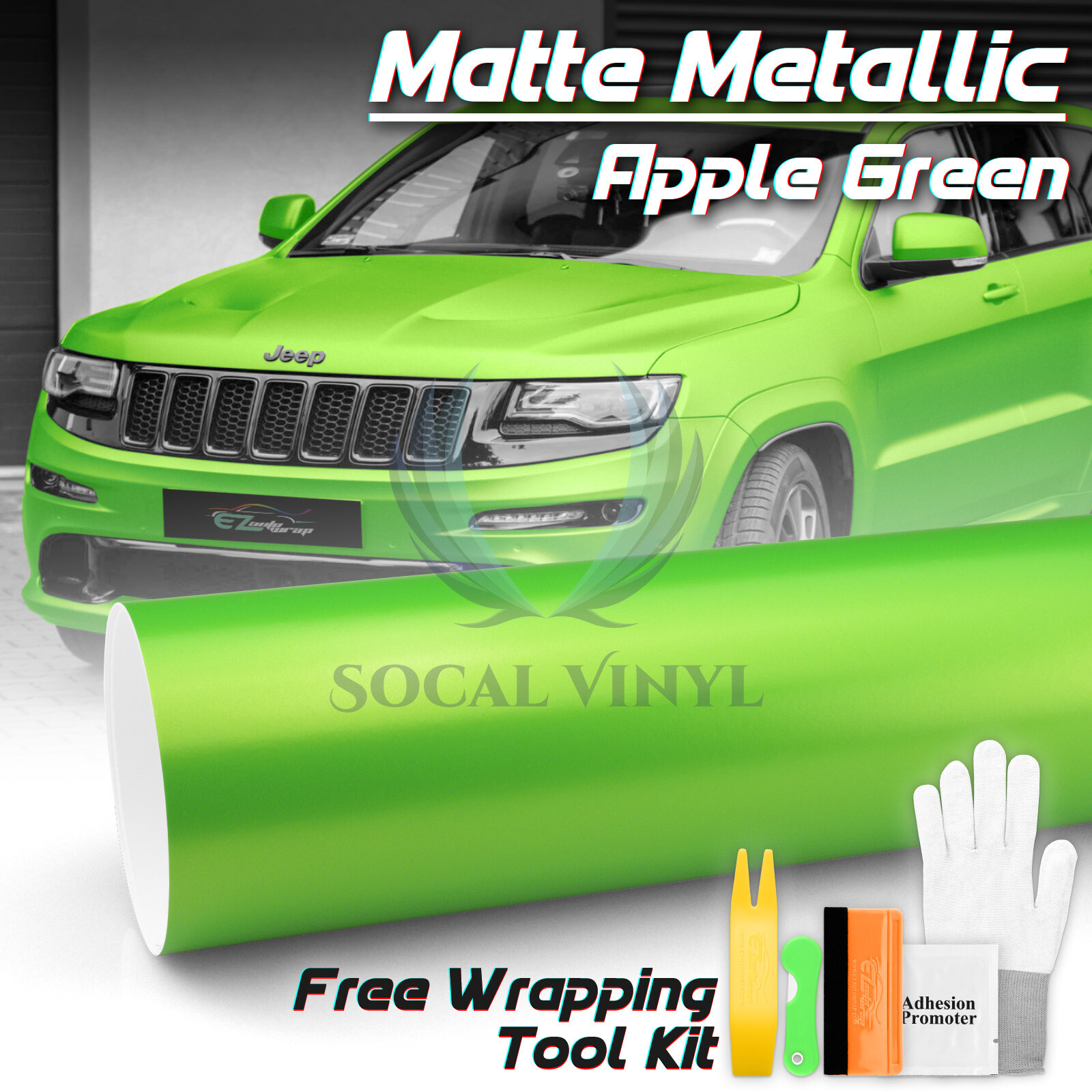 Premium Matte Metallic Satin Pearl Apple Green Vinyl Car Wrap Sticker Decal