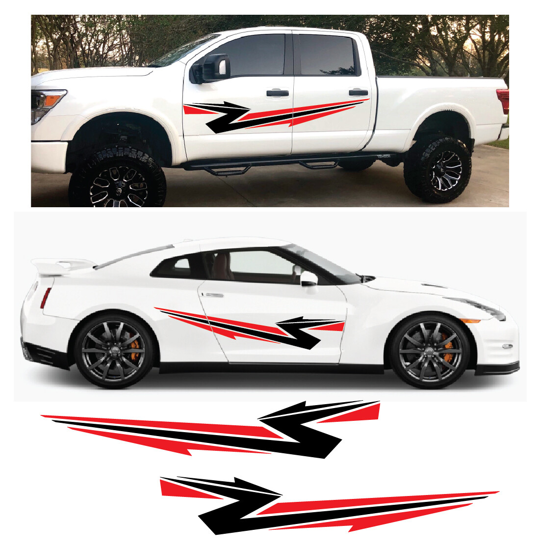 REEA Car Truck Trailer Side Accent Decals Graphics Stripes Vinyl Decals Stickers