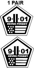 911 World Trade Center Never Forget 9 11 01 Cycle Helmet Sticker 2″ x 2″ p790