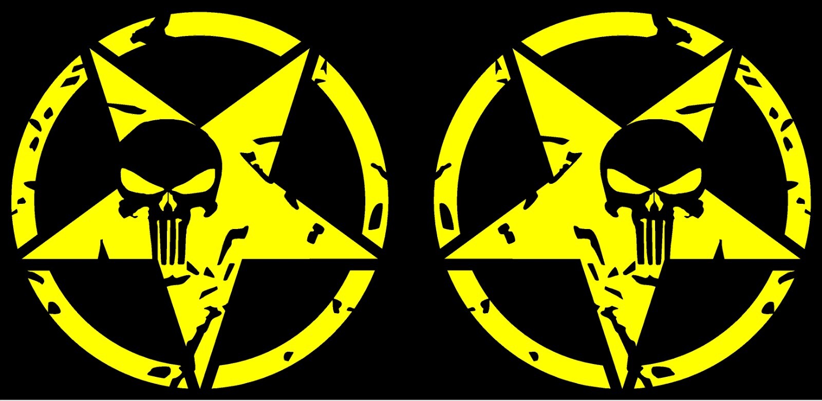 Jeep US Army Star Punisher Skull L and R Vinyl Decal Multiple Colors and Sizes