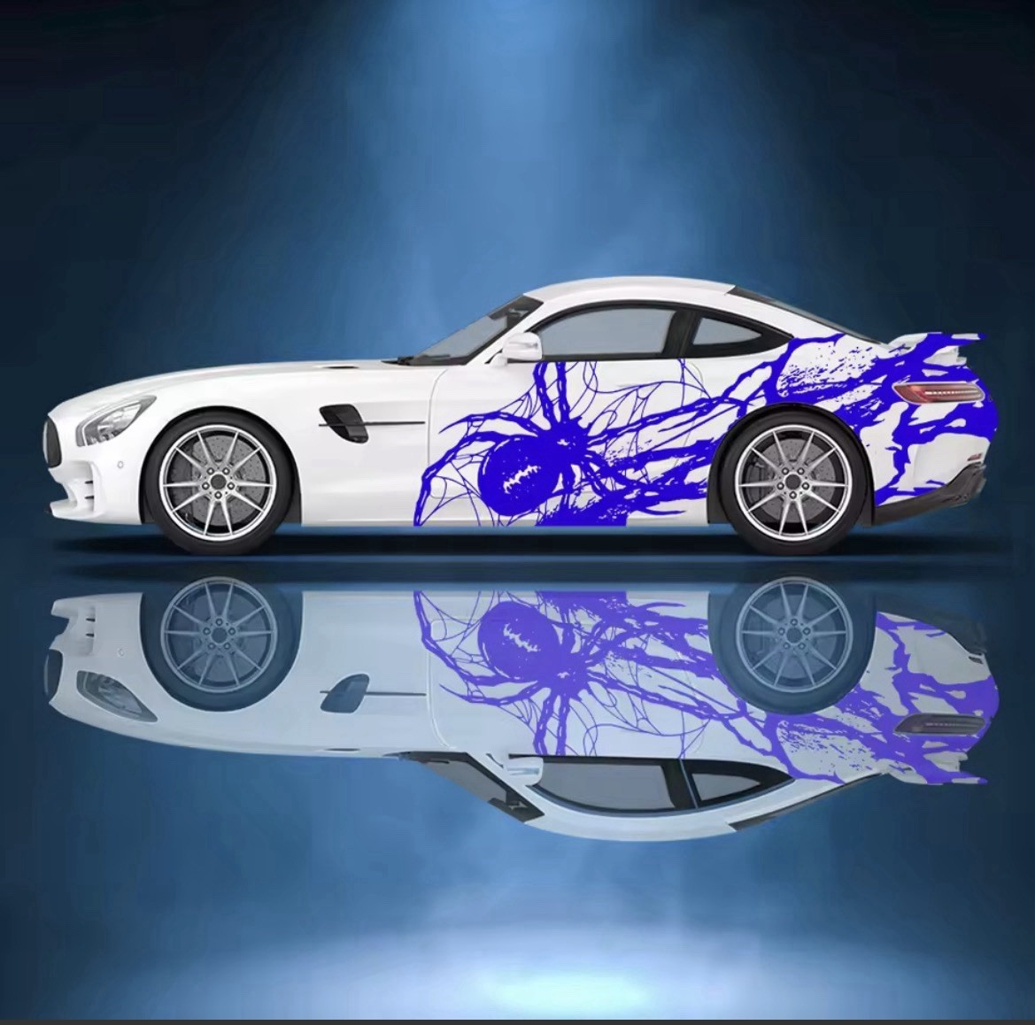 Spider Car Decal; Custom Sport Car Show Decal; Both Sides Universal Fit