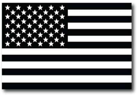 Black and White American Flag Bumper Sticker Vinyl Car Window Decal BEC-800