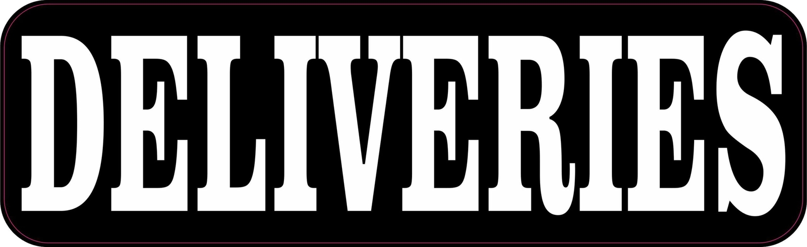 10in x 3in Deliveries Permanent Vinyl Sticker Wall Sign Door Permanent Decal