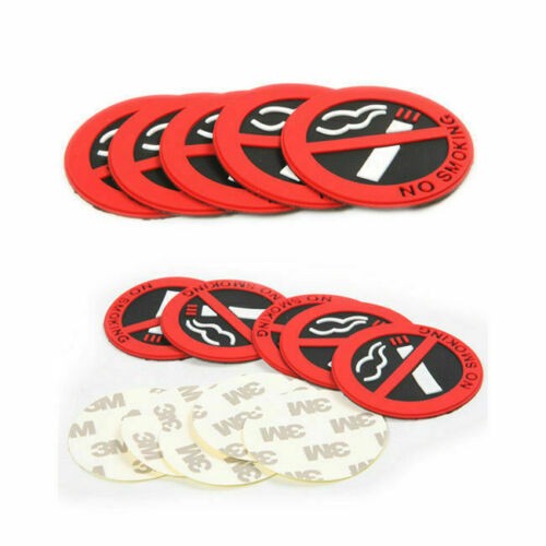 5cm 5/10Pcs Mini NO SMOKING Sign Warning Logo Rubber Stickers Car Taxi Decor