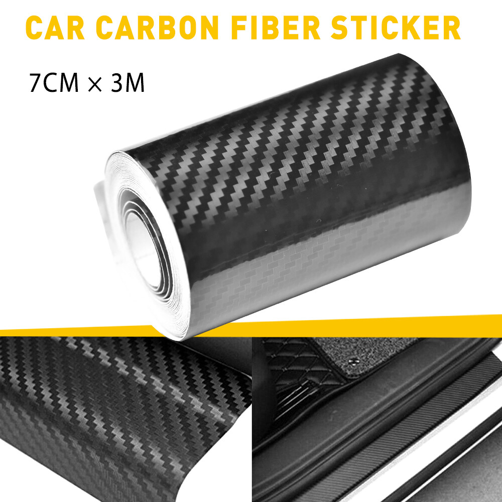 Plate Sticker Protector Carbon Accessories Vinyl Fiber Car Door Sill Scuff Cover