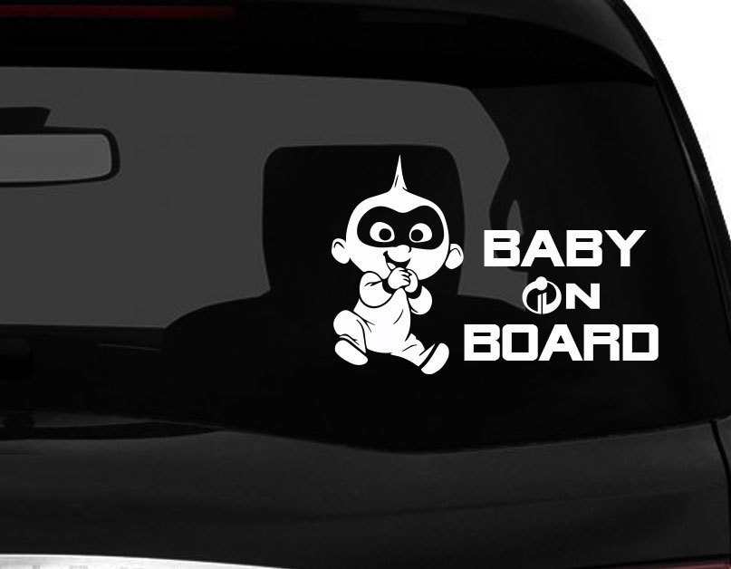 Baby on Board incredibles Baby #1 Die Cut Car Decal sticker cute baby 7″ (W)