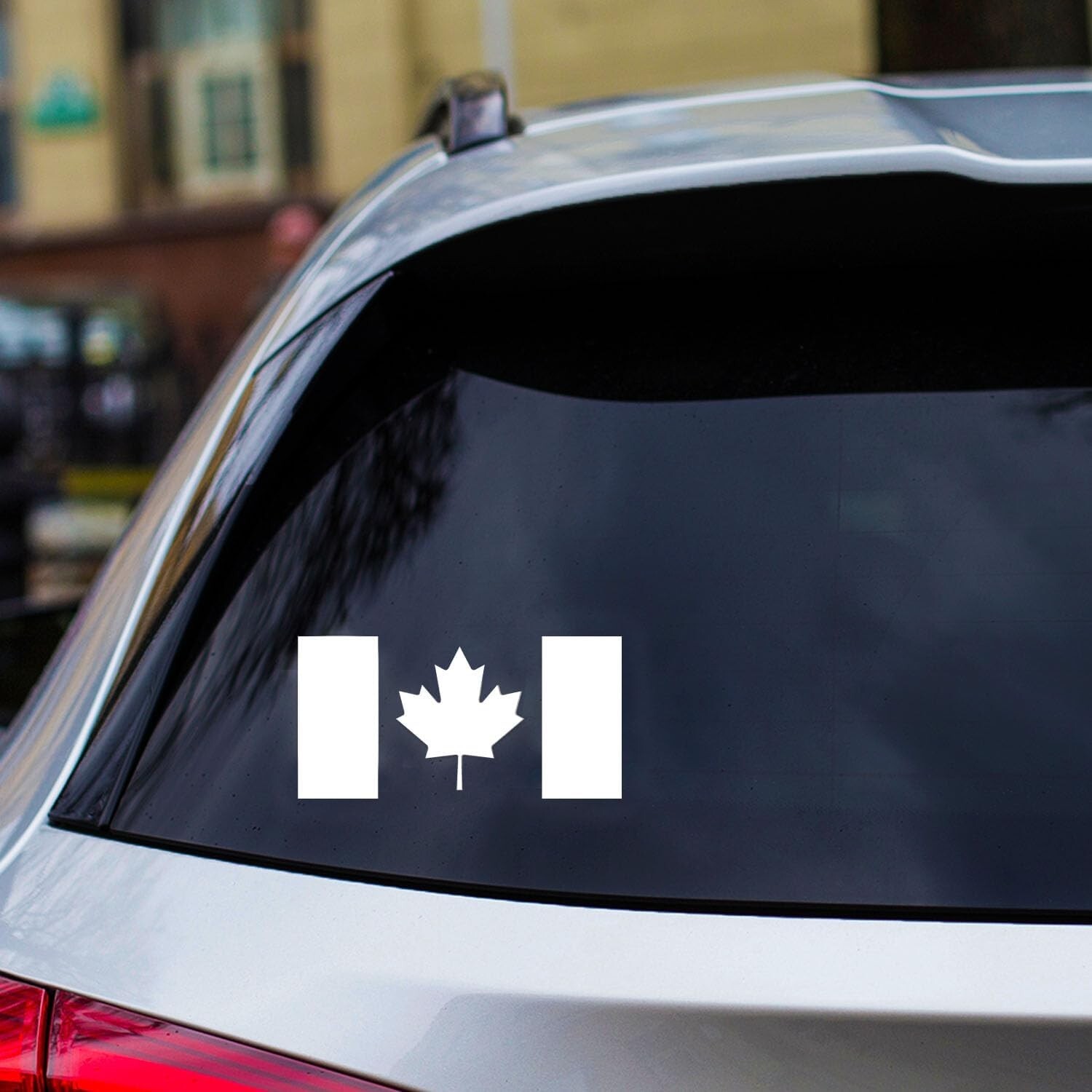 3.5”x7” Canada Flag Vinyl Decal Canadian Maple Leaf Window Bumper Sticker WHITE