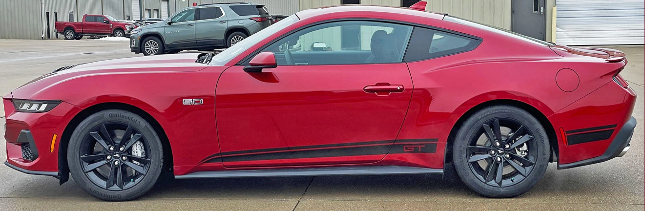 Fits Ford Mustang Rocker Side Stripes Graphics GT Decals Premium Vinyl 2024-2025