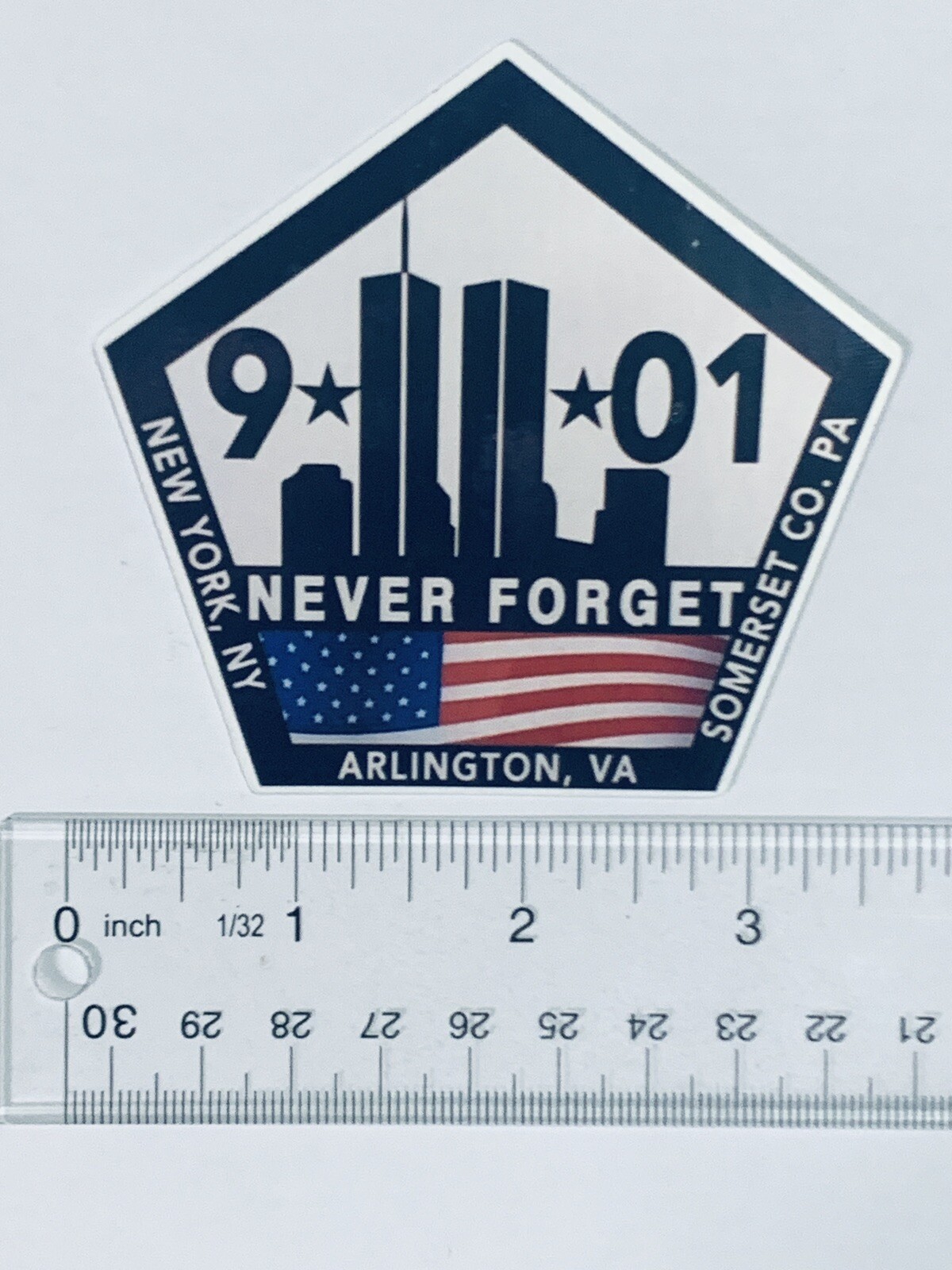 9/11 NEVER FORGET 9 11 Memorial Sticker Decal 3.5″ x 3.5″ World Trade Center