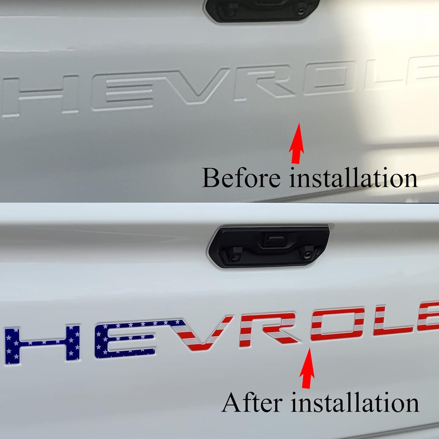 Tailgate Insert Letters Compatible with 2019 2020 2021 2022 American flag