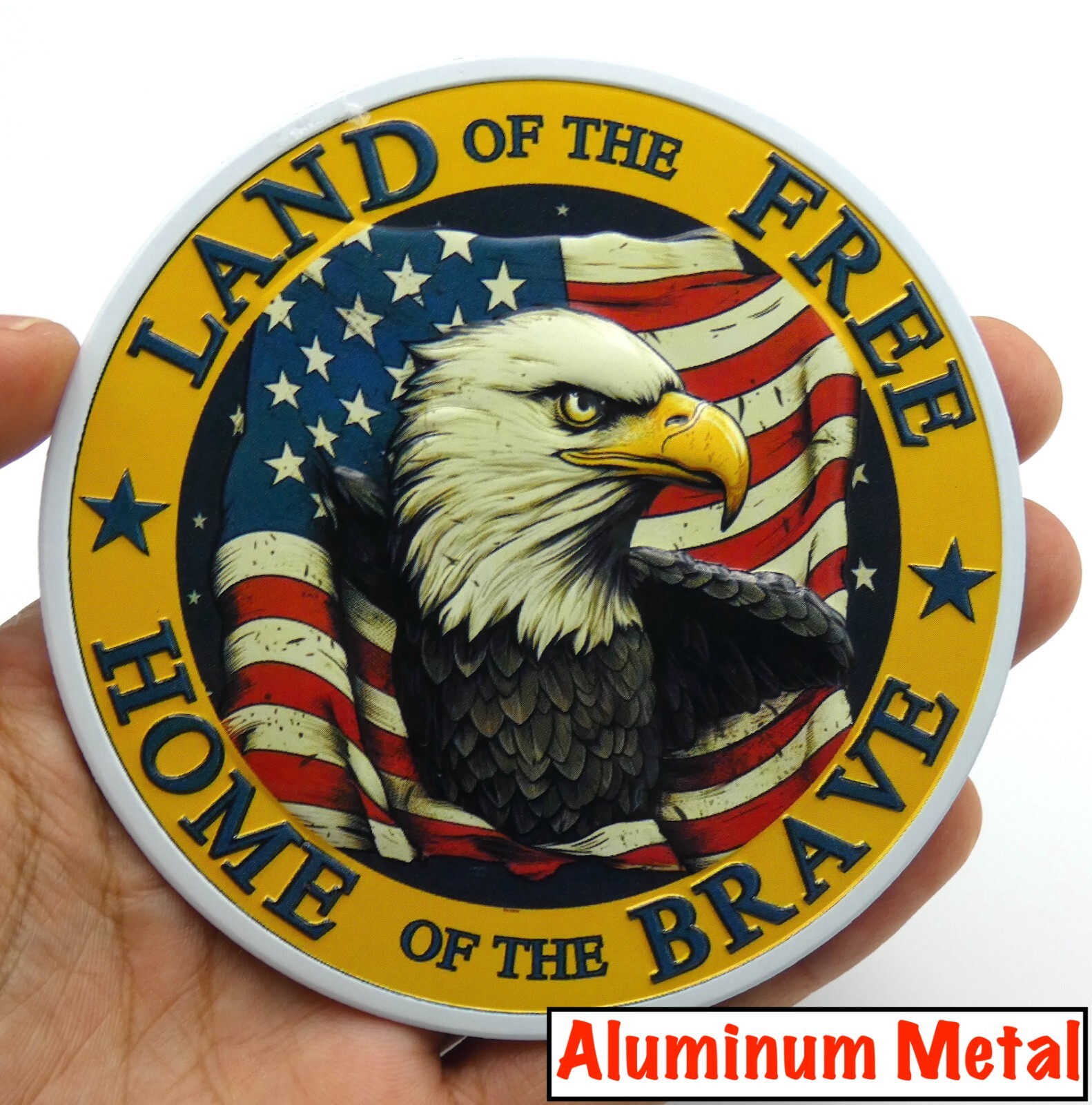 ALUMINUM Patriotic VETERAN Stickers Military Decals Motorcycle, Car Emblem 3.5″