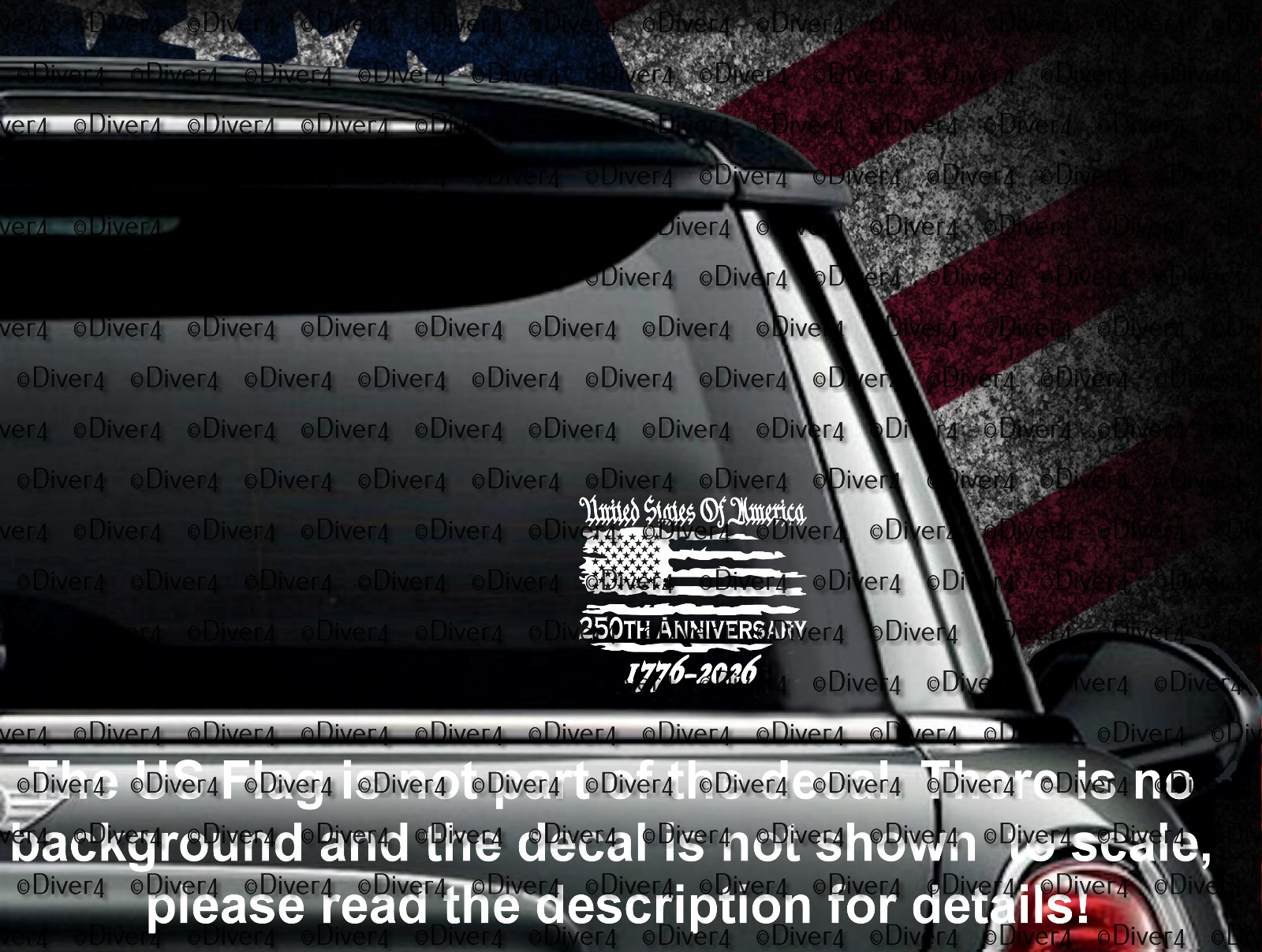 United States of America 250th Anniversary Distressed Flag Decal US Made & Sold