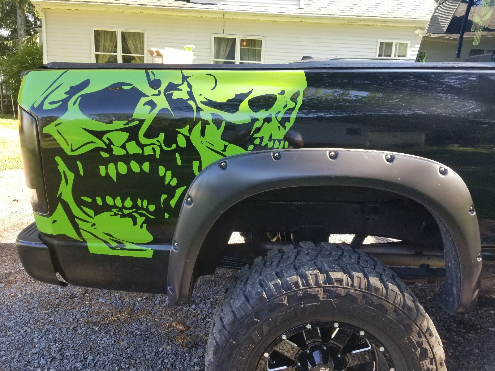 Compatible With Dodge Ram Truck Bed Vehicle Graphic Decal Side Skulls . Set