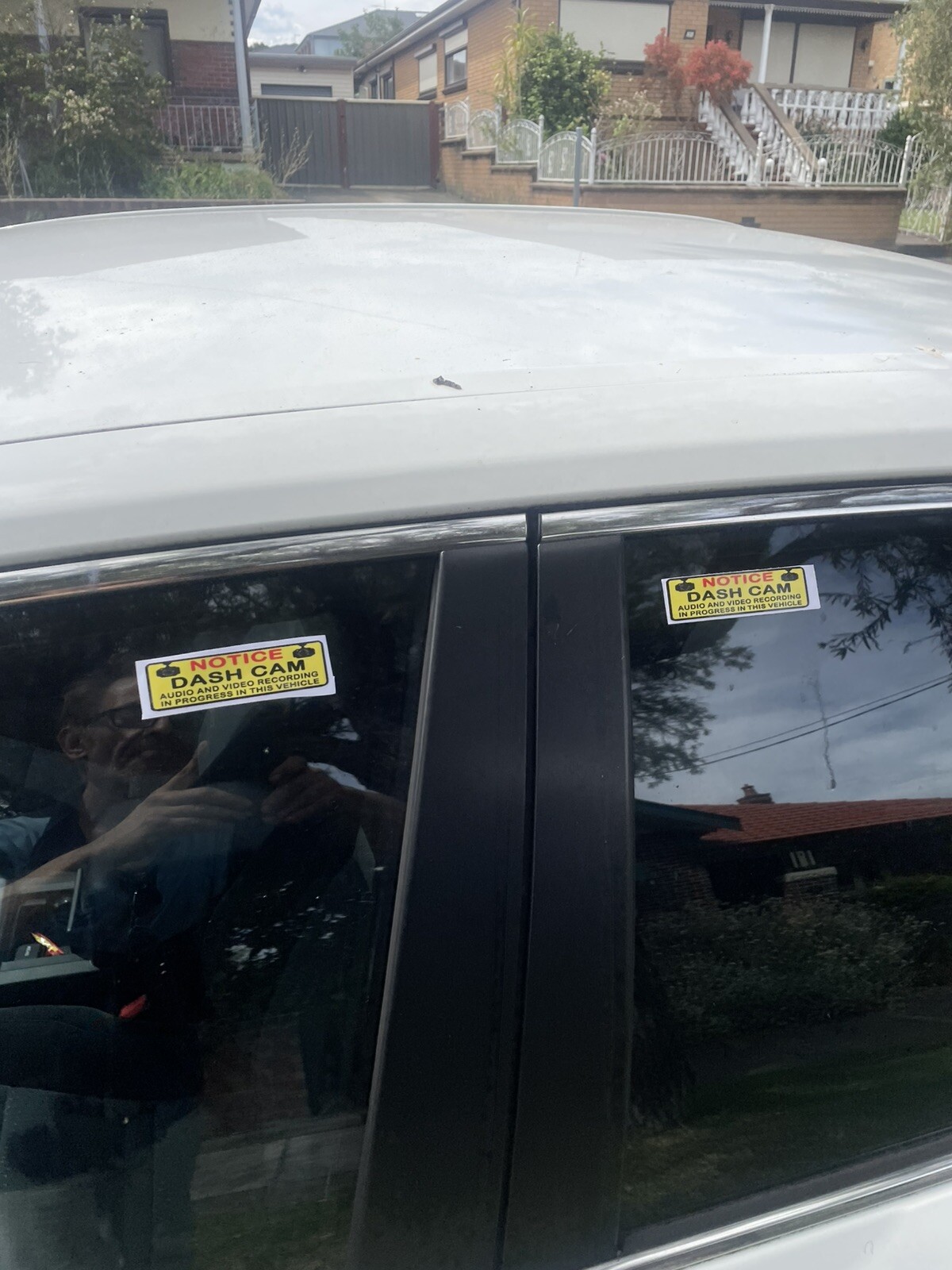 Uber Driver 2Pc Notice Dash Cam Audio Video Recording Car Window Sticker.