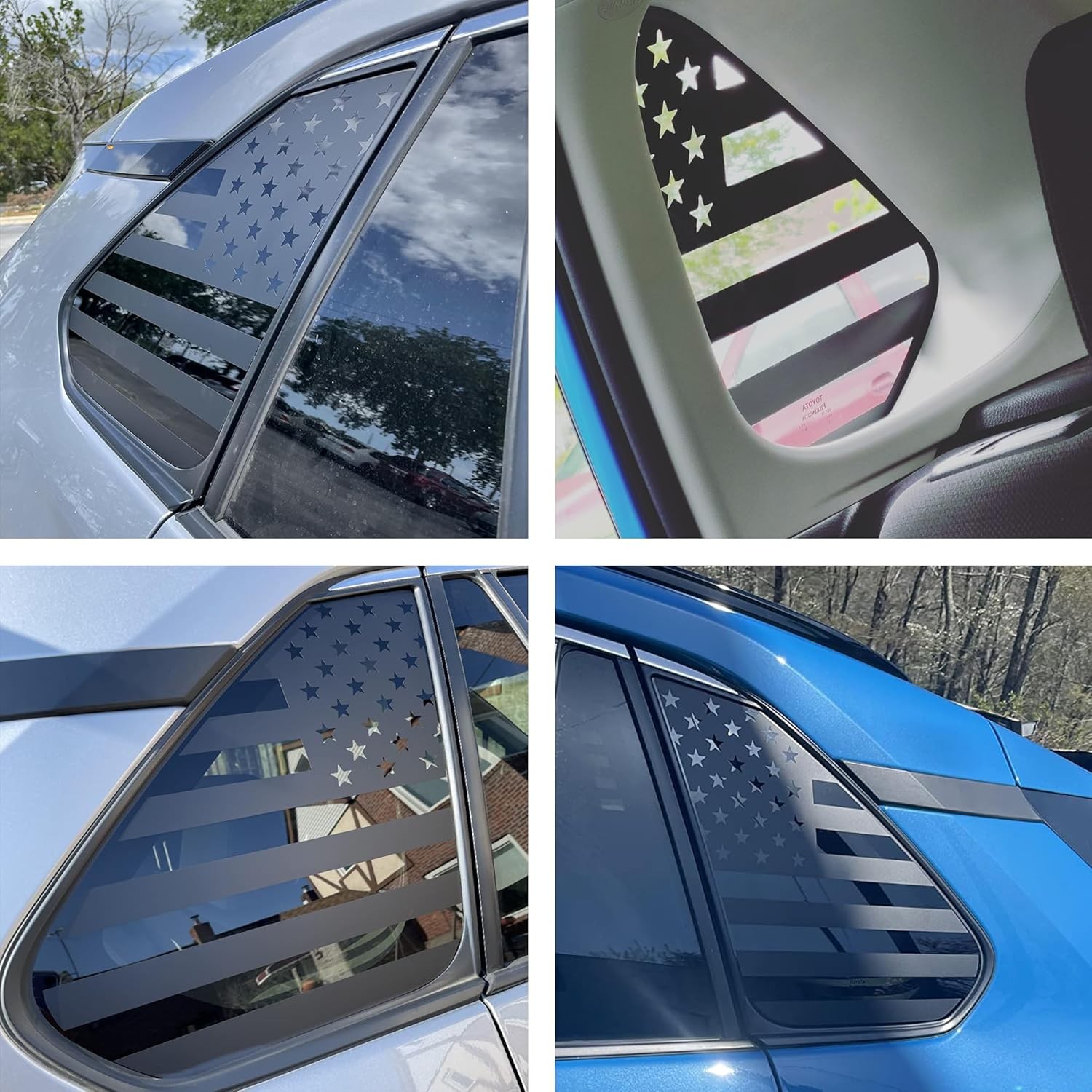 For Toyota Rav4 2019-2025 Rear Side Window American Flag Decal Left & Right Side