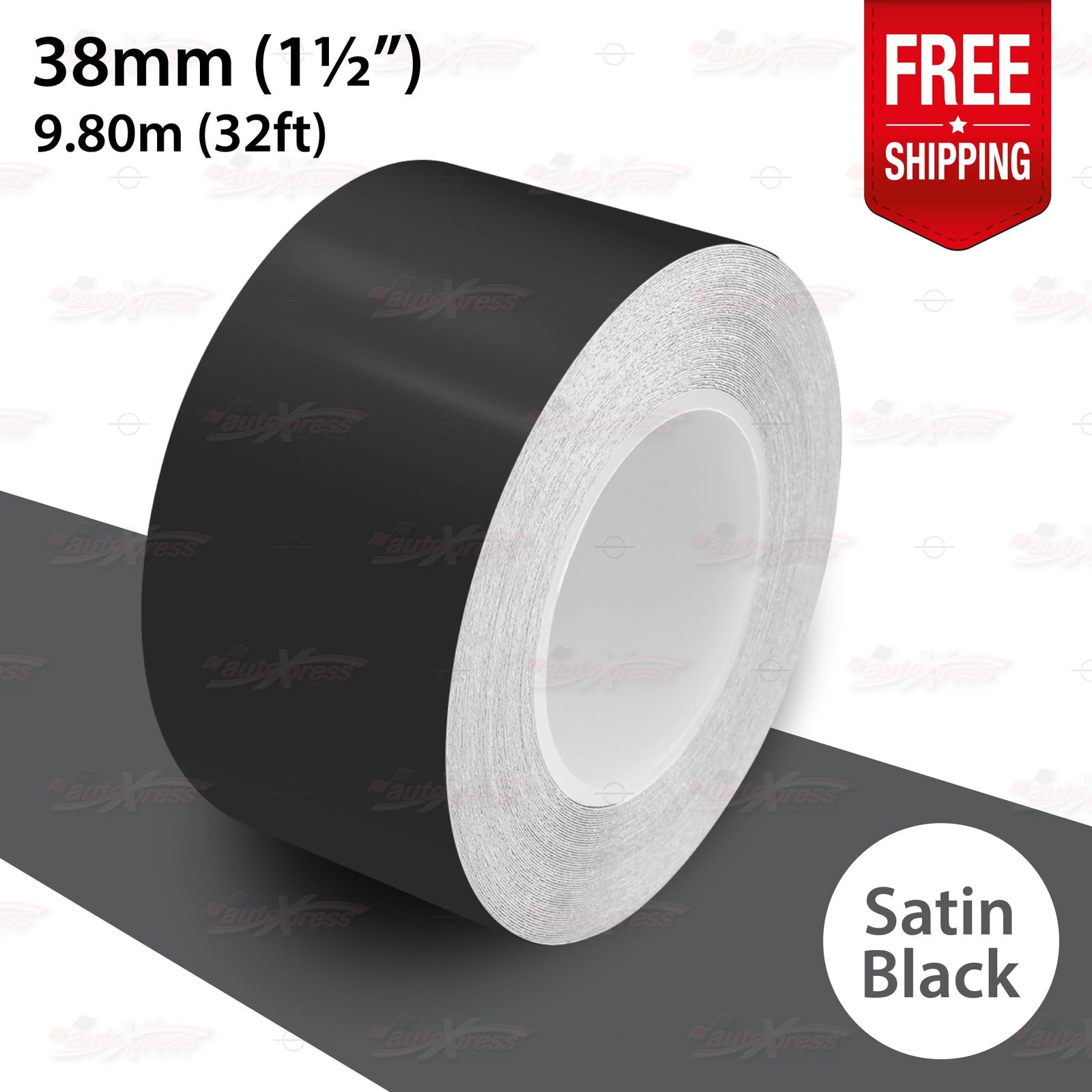 SATIN BLACK 1.5″ 38mm Roll PIN STRIPE Car Striping Line TAPE Decal Vinyl Sticker