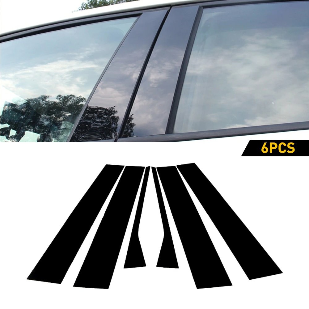 6/12Pcs Fit For MK5 Jetta VW 2006-2010 Sedan Trim Door Pillar Posts Gloss Black