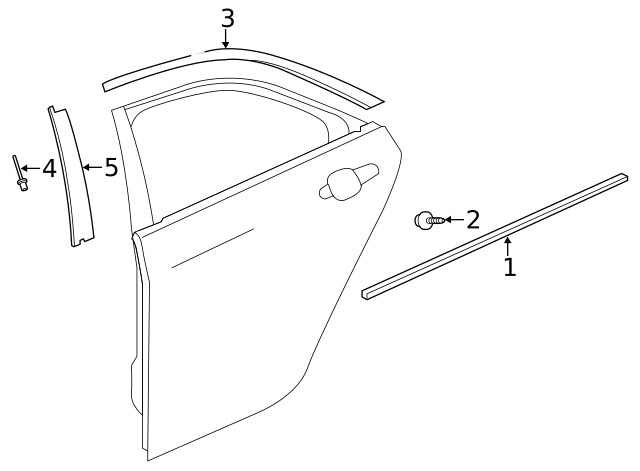 Genuine GM Driver Side Door Window Frame Front Blackout Tape 23337318