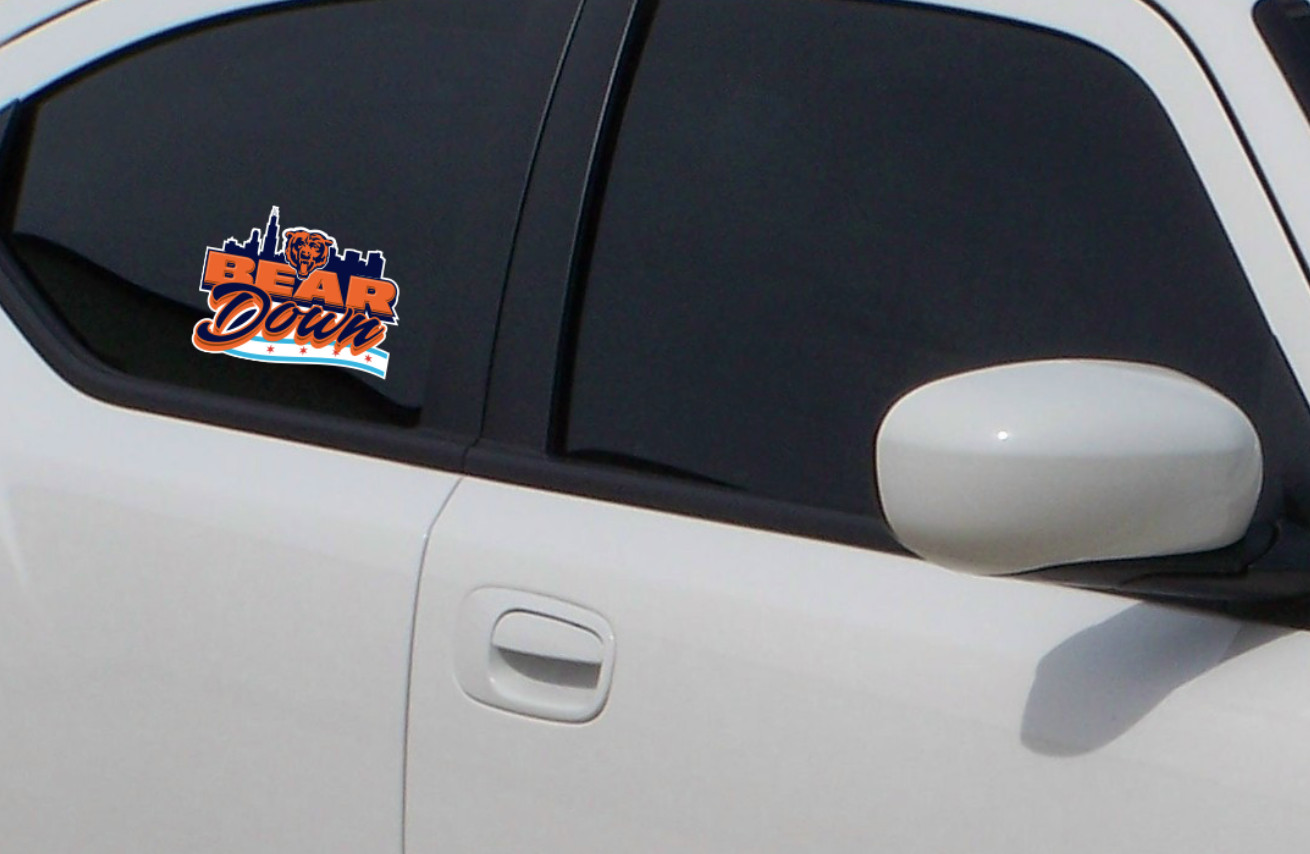 Chicago Bears Sticker Decal Bear Down Bumper Wall Decor – Waterproof Vinyl