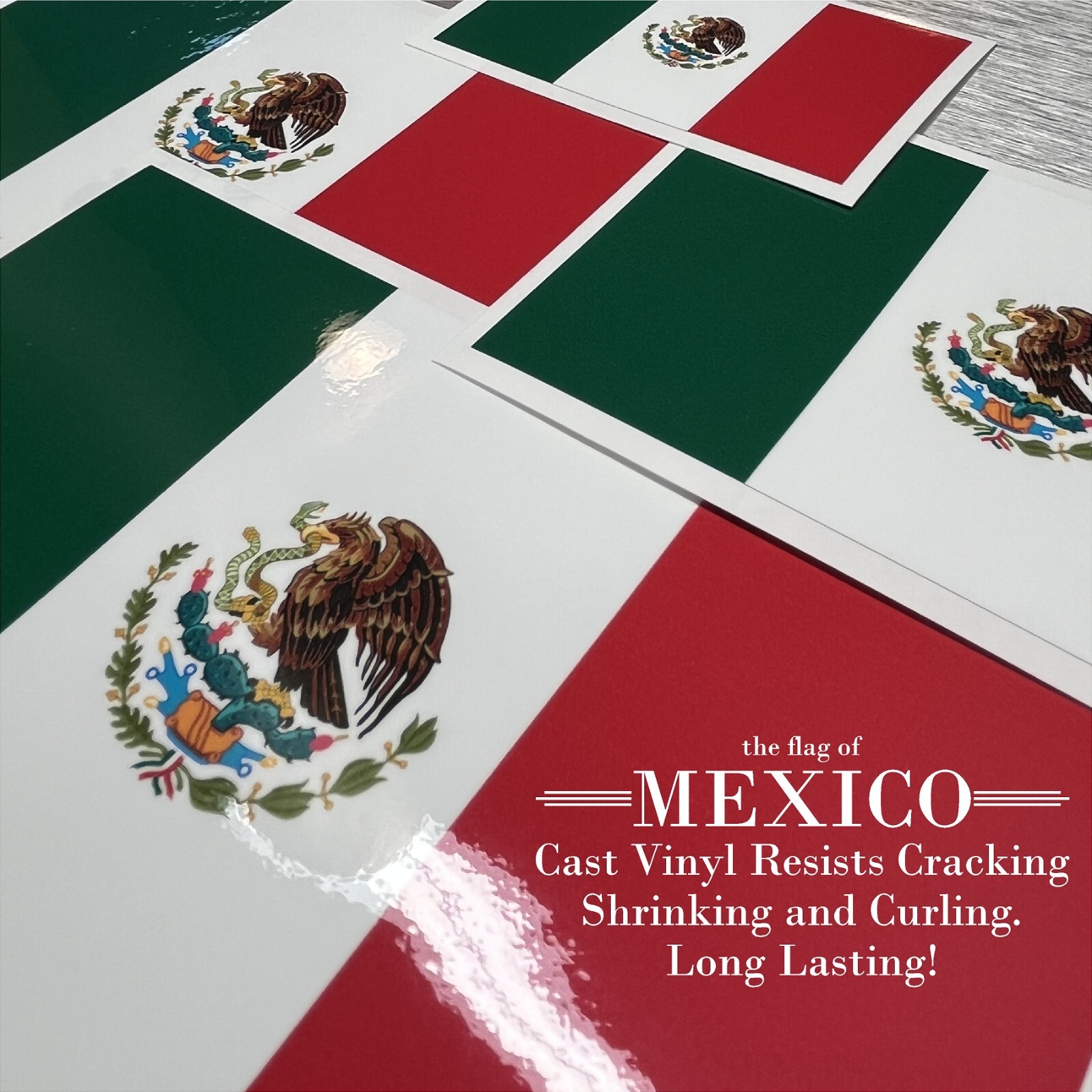 Flag of MEXICO High Quality Gloss Laminated Decal Choose from 4 Sticker Sizes