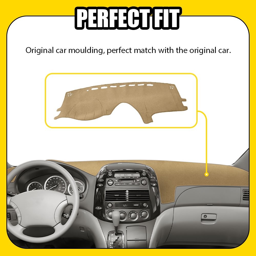 For 2004-2010 Toyota Sienna Dash Cover Dash Mat Dashmat Pad Dashboard Carpet US