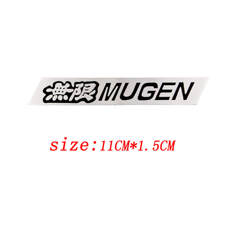 2X Silver Black Mugen Emblem Badge Side Spoiler For GT Wing TypeR Civic/Integra