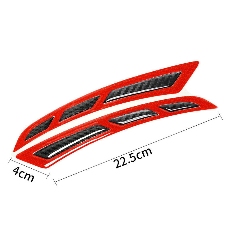 2PCS Reflective Car Wheel Eyebrow Sticker Fender Arch Trim Carbon Fiber Strips
