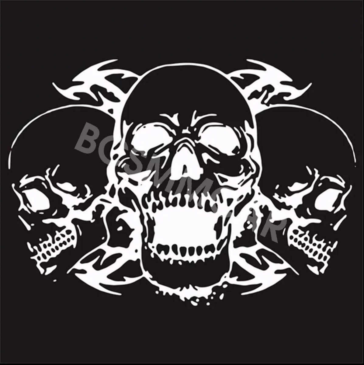 Car Stickers Triple Skull Body Side Hood Decals DIY Vinyl Decorative 39X60CM