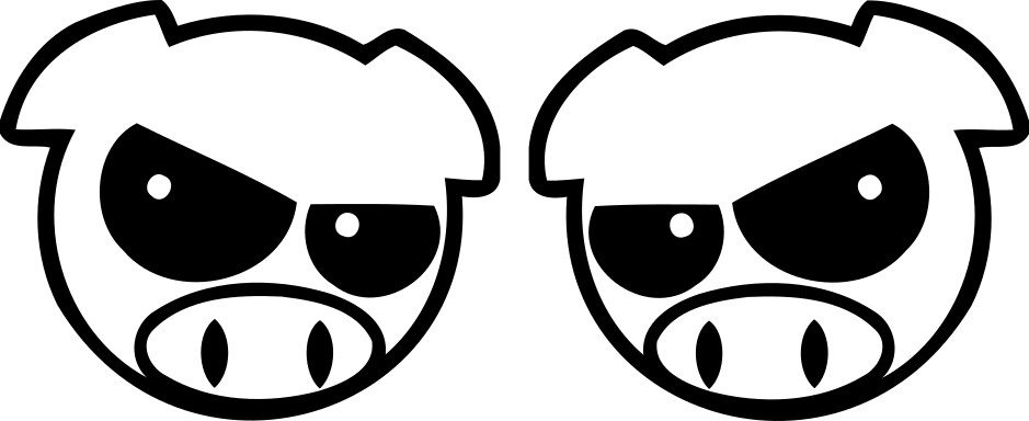 Evil rally pig awd sticker set left and right subaru wrx sti 4″x4″