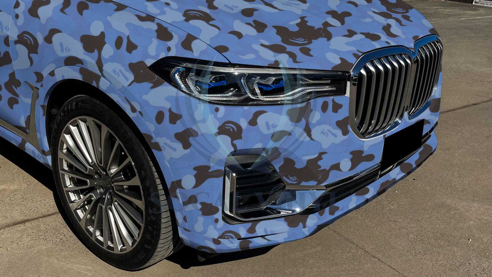 Camouflage Ape Camo Dark Blue Black Car Auto Vinyl Wrap Sticker Decal Sheet Film