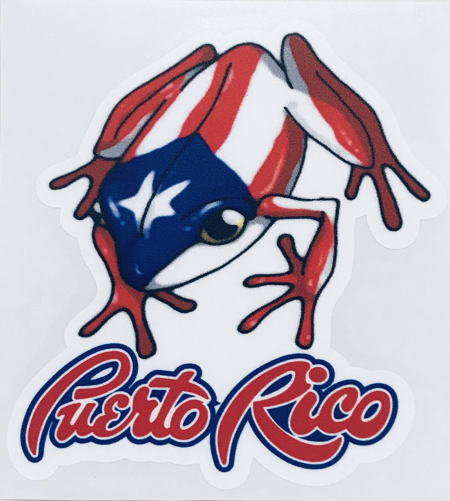 PUERTO RICO BORICUA FROG COQUÍ FLAG COLORS Decal Sticker Easy to Install