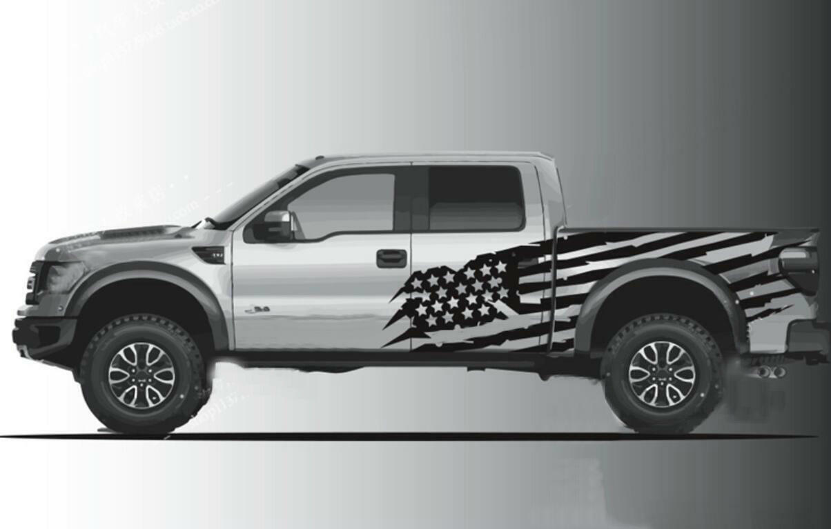 Graphics American Flag Sticker Kit for Ford Raptor F-150 Pickup Truck Bed Decal