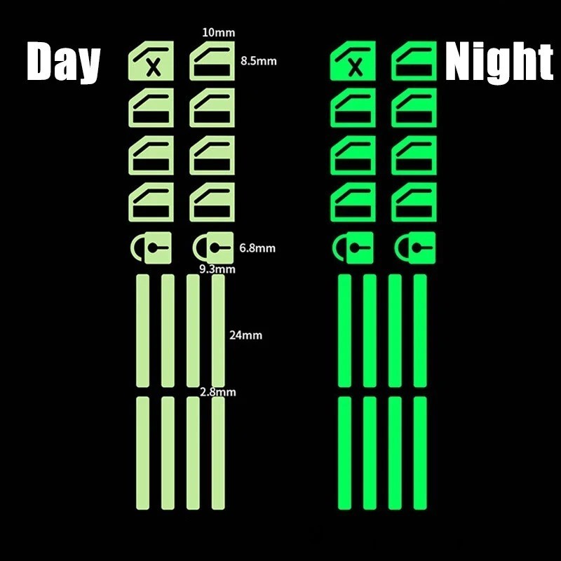 18PCS Luminous Car Window Button Stickers Control Panel Decals Set