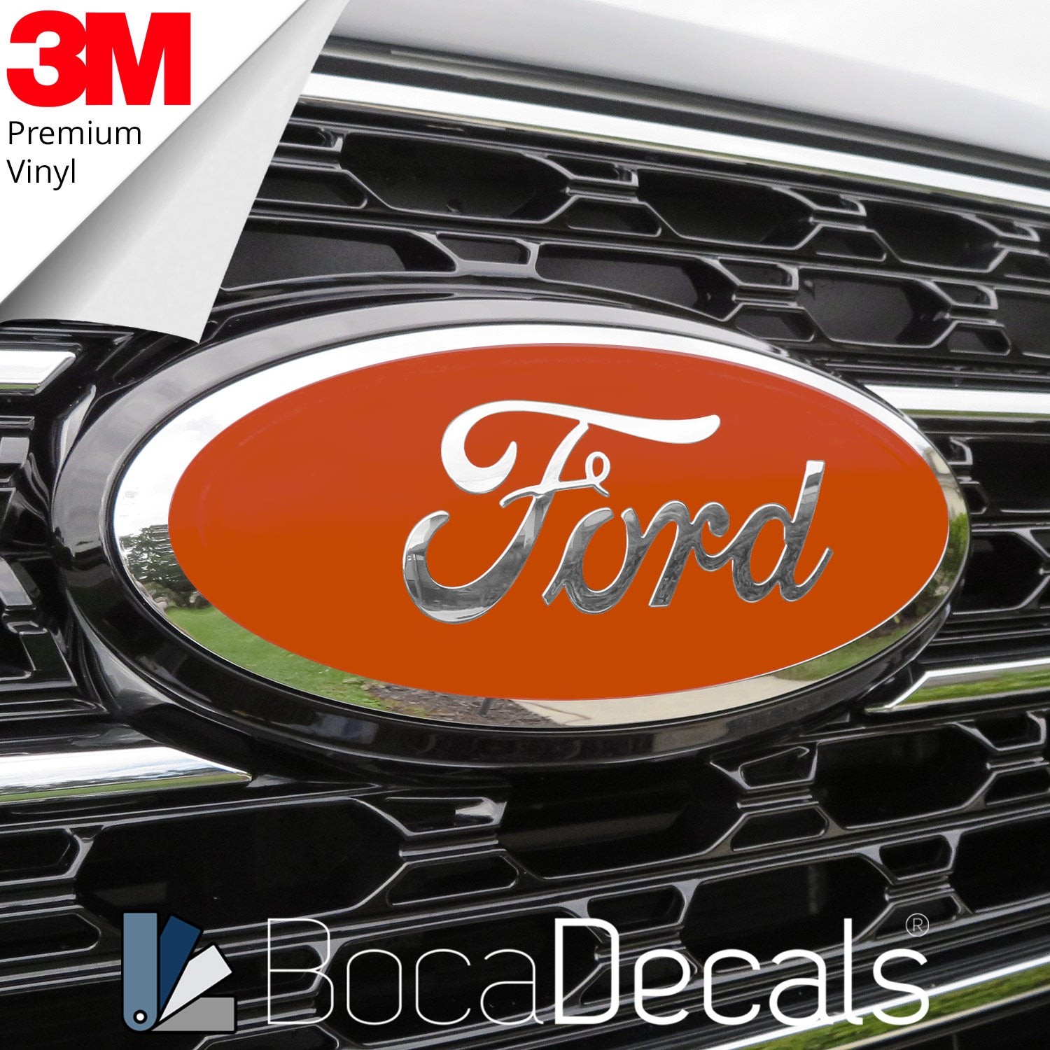 BocaDecals Emblem Overlay Decal Insert For 2019-2023 Ford Edge (Set of 2)