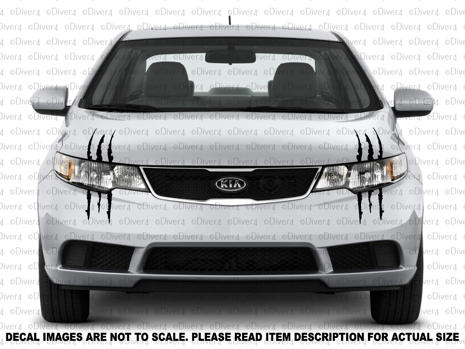 2 Pcs Monster Claw Headlight Scratches Design # 2 Vinyl Decal US Made US Seller