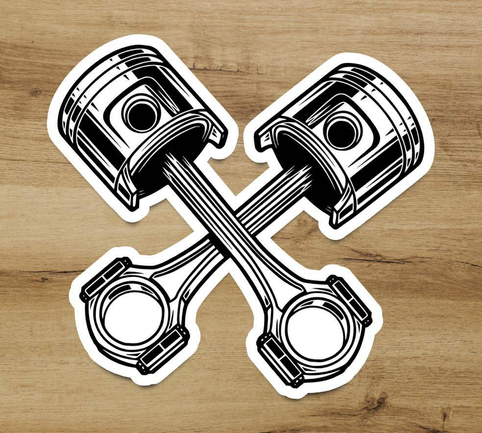 Piston Crew Motorcycle Truck Helmet Vinyl Decal Sticker Roth Rat Fink Hot Rod