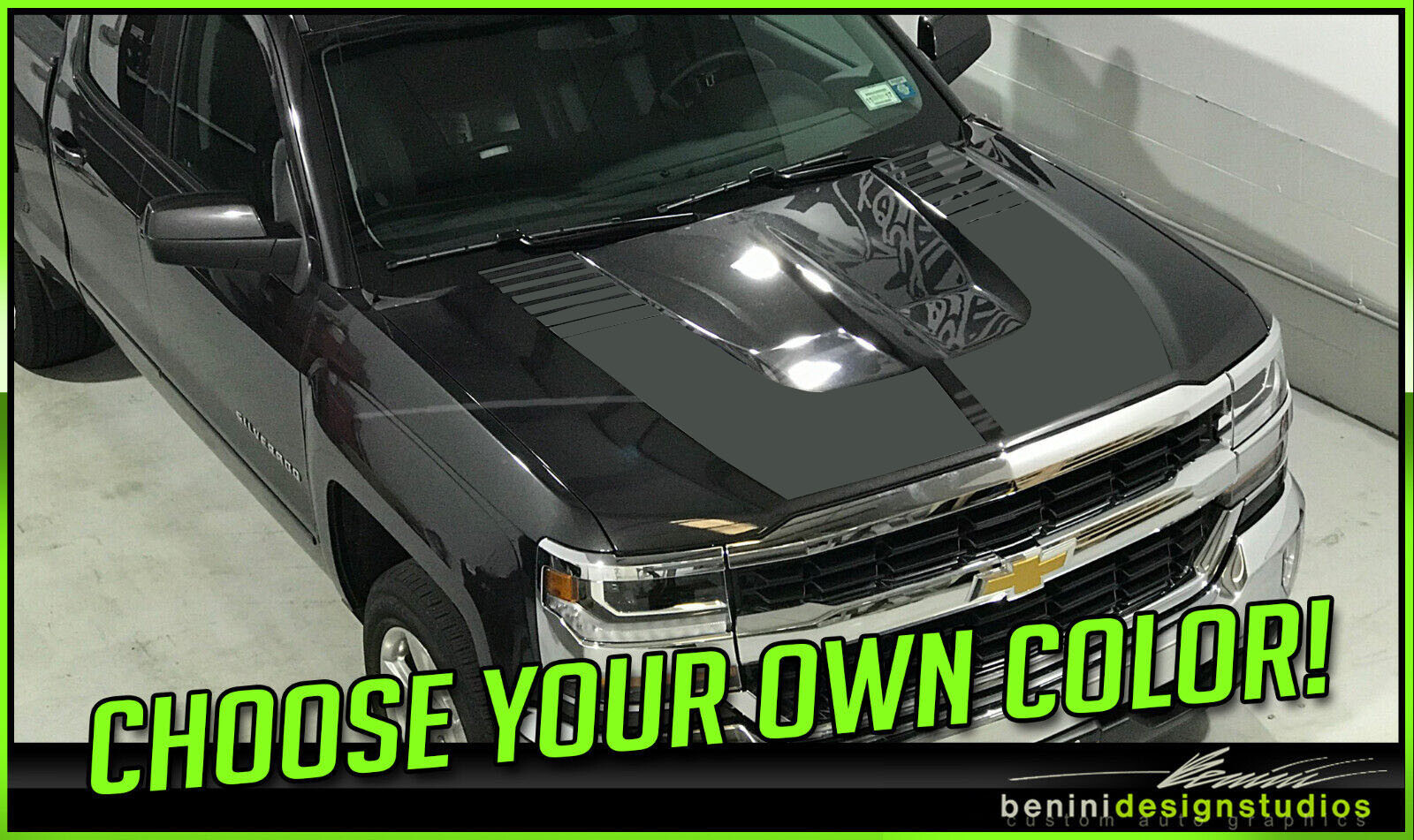 Vinyl Decal Graphics 4 Fits- Chevy Silverado Hood Racing Stripes 2016 2017 2018