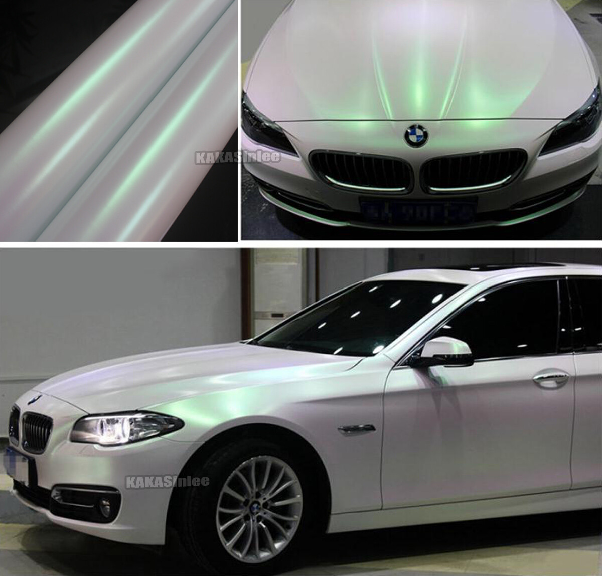 50FT X 5FT Car Wrap Satin Dawn White Pearl Matte Chrome Vinyl Sticker Stretch US