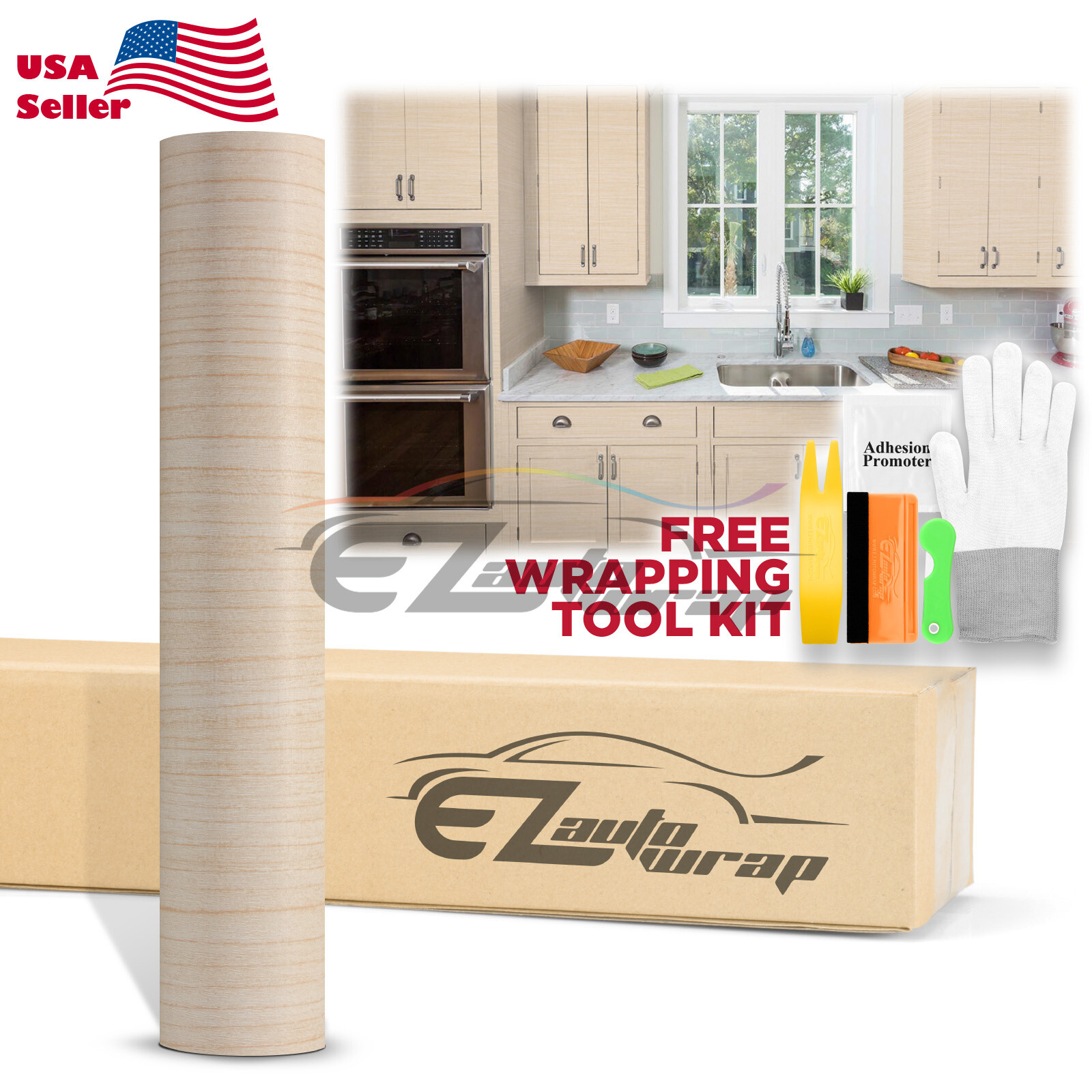 Premium Wood Grain Vinyl Wrap Sticker Car Home Kitchen Cabinet Decoration #1531