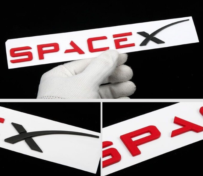 3D Space X Rear Trunk Body Badge Letter Emblem Decal Sticker For Model S 3 X Y