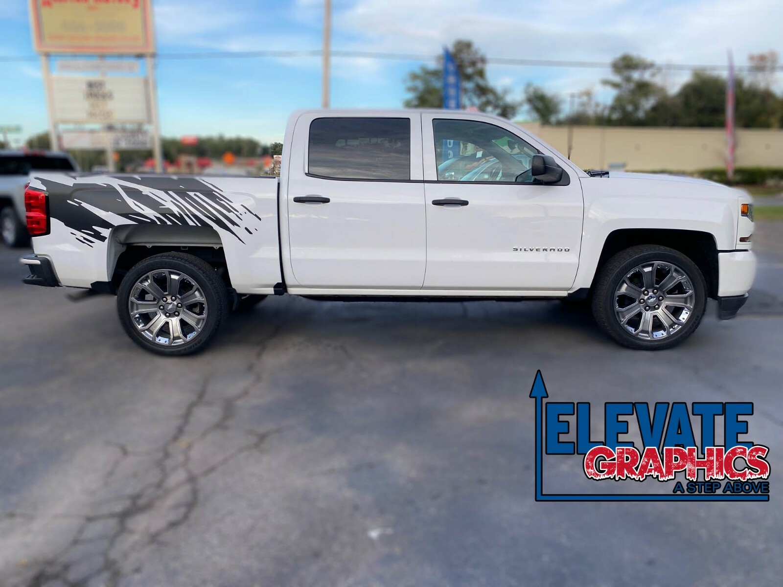 2007-2018 For Chevy Silverado Stripes Splatter Side Decal Vinyl Graphics Sticker