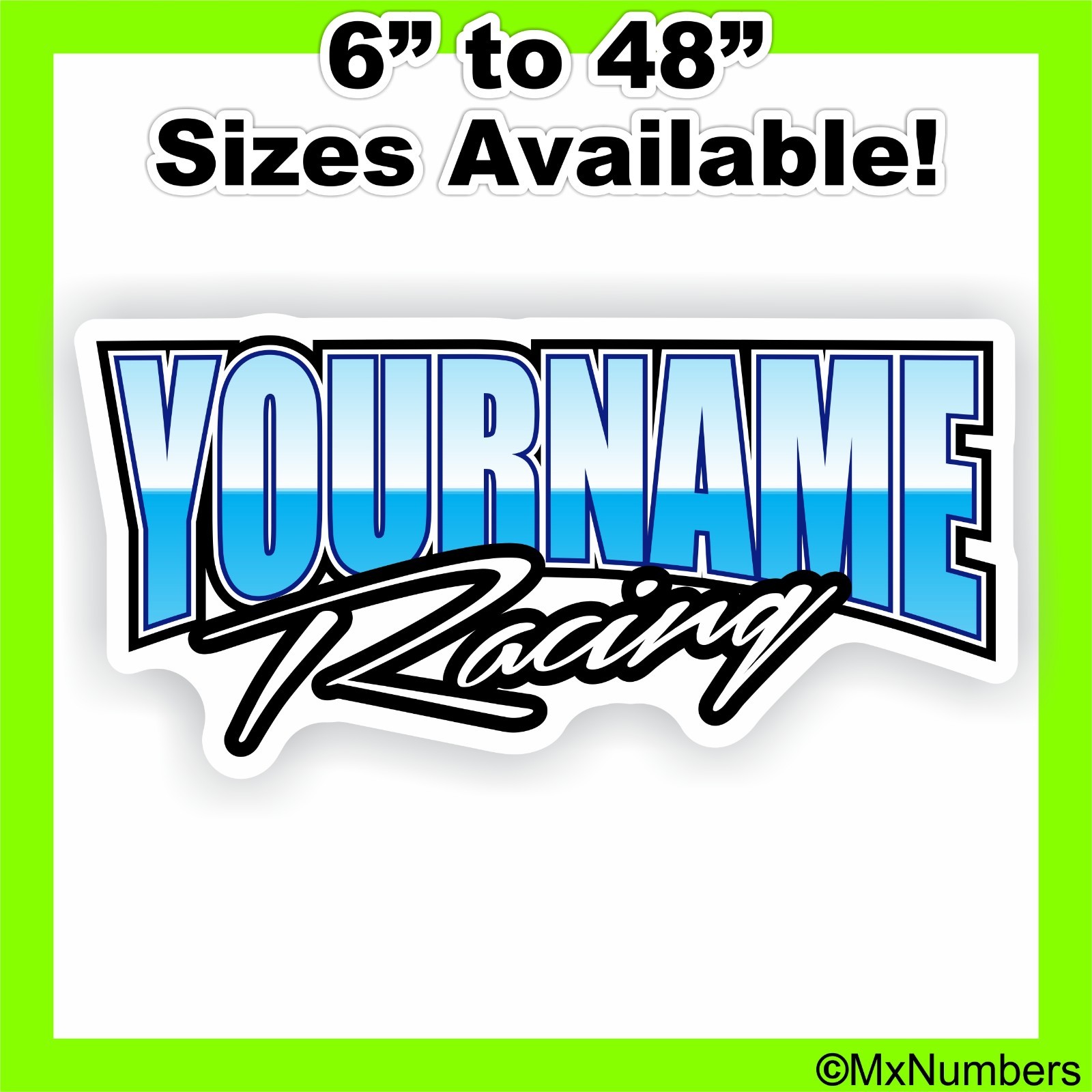 Custom Name Racing Trailer Decal Car IMCA Model Modified Sprint Stock Track