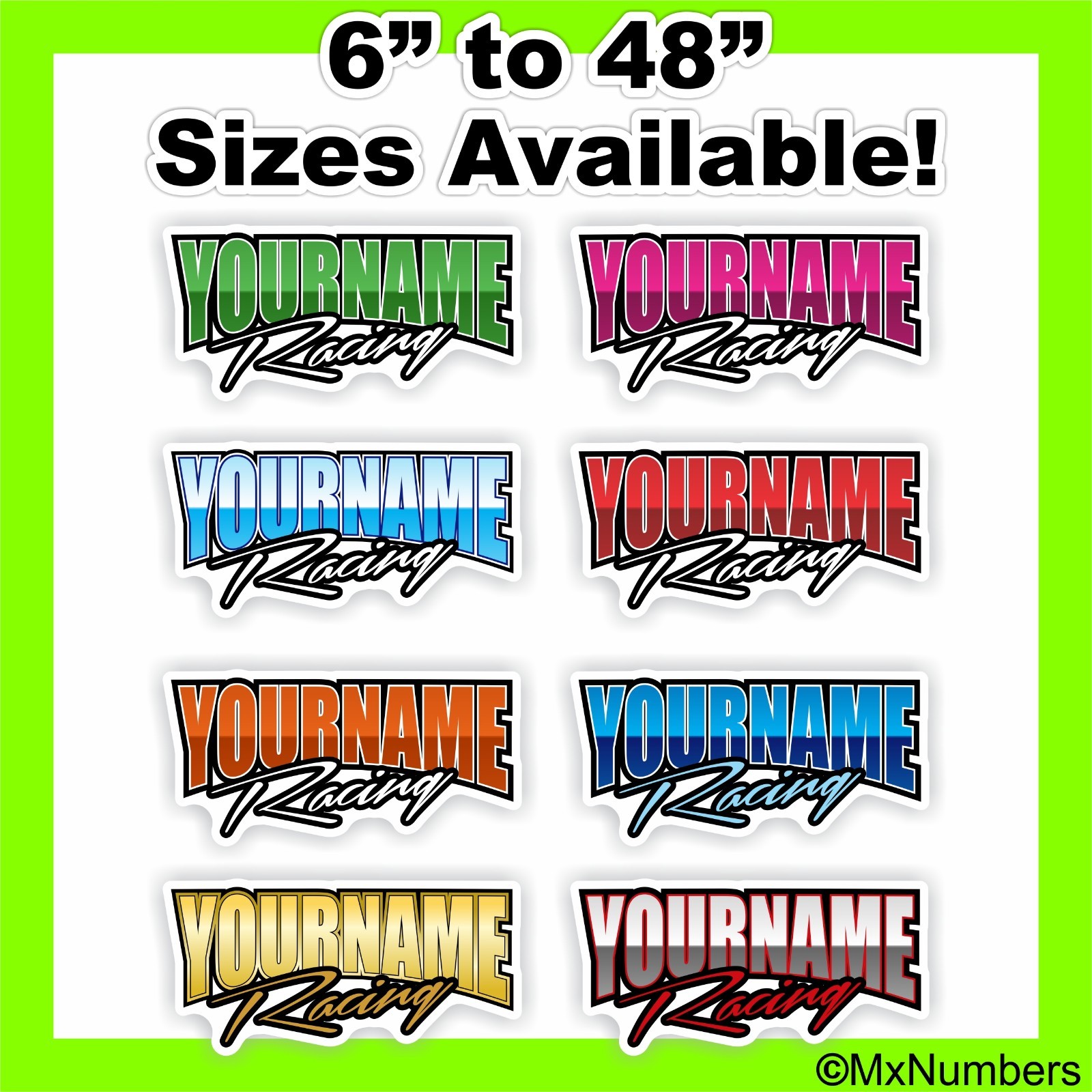 Custom Name Racing Trailer Decal Car IMCA Model Modified Sprint Stock Track