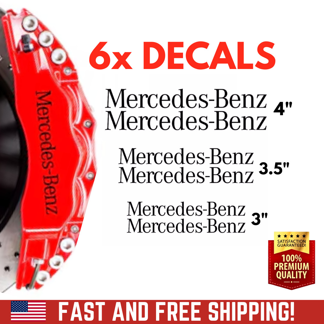 6x Mercedes-Benz Brake Caliper Decal Stickers / Car Decals / Car Stickers