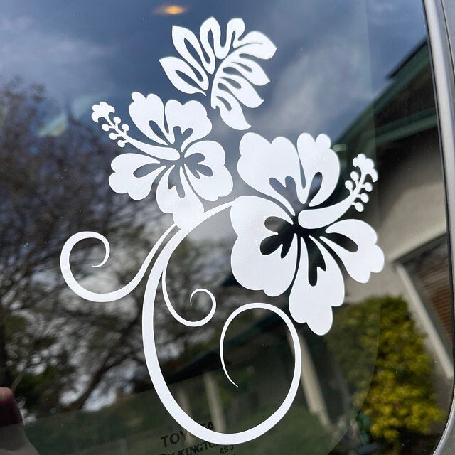 Hibiscus Flowers Vinyl Decal Set 002 for Cars Trucks Suvs Laptop