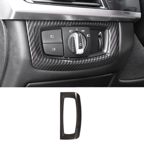 Carbon Fiber Headlight Switch Control Button Trim For BMW X5 X6 F15 F16 2014-18
