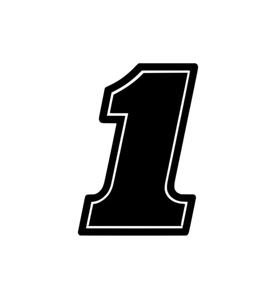 Racing Number #1 Motorcycle Vinyl Decal Sticker you choose size and color
